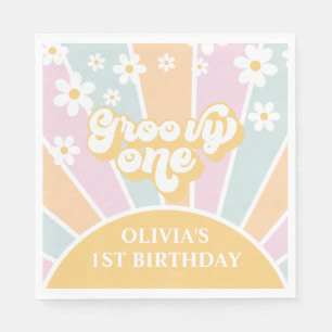 Guardanapo De Papel Groovy One Pastel Retro Sunshine Boho