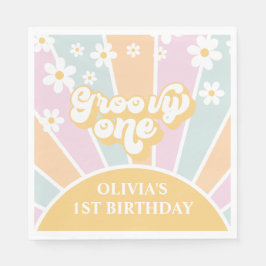 Guardanapo De Papel Groovy One pastel retro Sunshine margarida boho