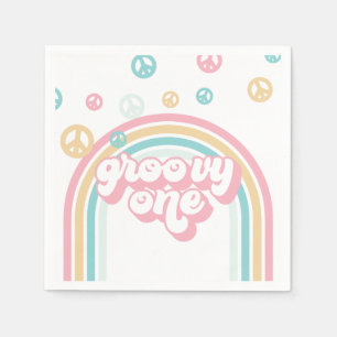 Guardanapo De Papel Groovy One Retro Summer Rainbow