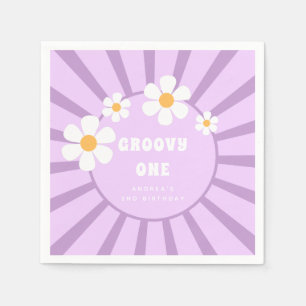 Guardanapo De Papel Groovy One Retro Sunshine Girl Segundo Aniversário