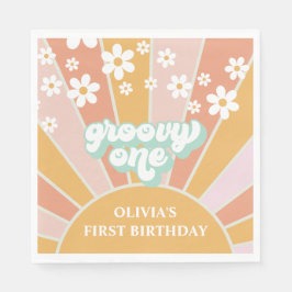 Guardanapo De Papel Groovy One Retro Sunshine margarida boho Prato de