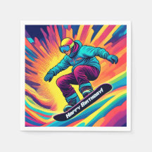 Groovy Psychedelic Teen Snowboarder Aniversário