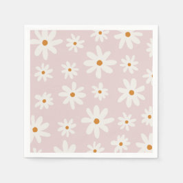 Guardanapo De Papel Groovy Retro Blush Daisy Rosa