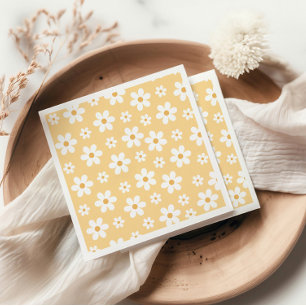 Guardanapo De Papel Groovy Retro Daisy amarelo