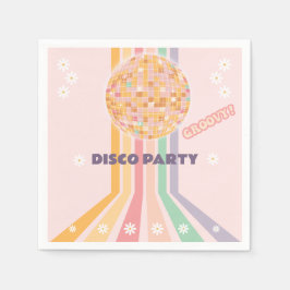Guardanapo De Papel Groovy Retro Daisy Disco Aniversário