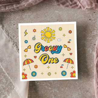Guardanapo De Papel Groovy Retro Daisy Festa de aniversário
