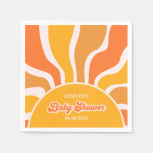 Guardanapo De Papel Groovy Sunshine Retro 60s Hippie Baby Boy Chá