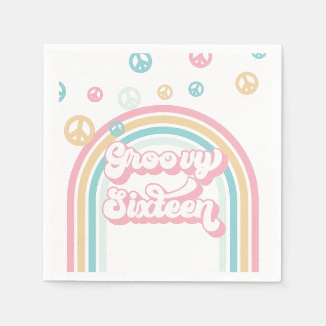 Guardanapo De Papel Groovy XVI Retro Summer Rainbow (Frente)