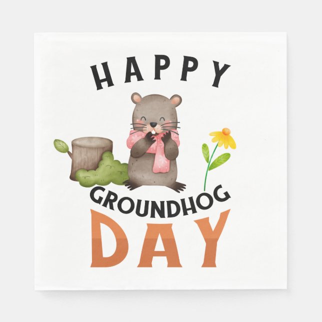 Guardanapo De Papel Groundhog (Frente)
