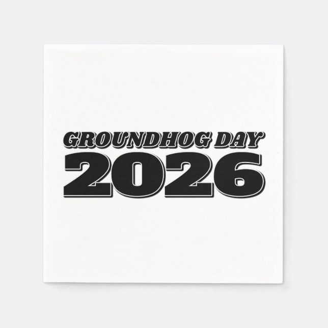 Guardanapo De Papel Groundhog Day 2026 (Frente)