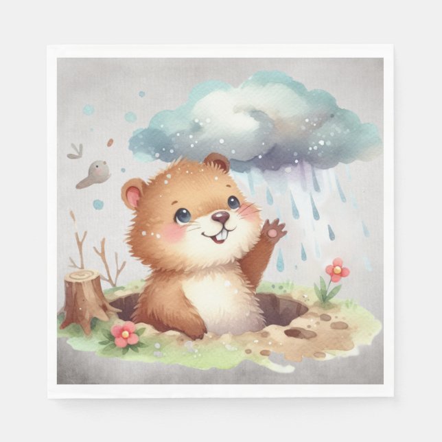 Guardanapo De Papel Groundhog day 22 February  (Frente)