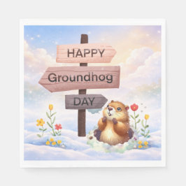 Guardanapo De Papel Groundhog day 22 February 