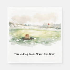 Guardanapo De Papel Groundhog Day Golfer Winter Golf Holiday