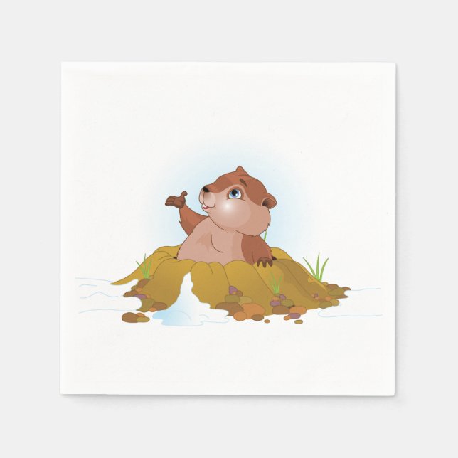 Guardanapo De Papel Groundhog Paper Napkins (Frente)