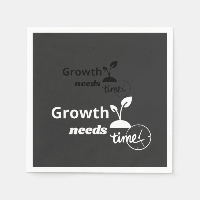 Guardanapo De Papel Growth Needs Time – Minimal Motivational Quote Pos (Frente)