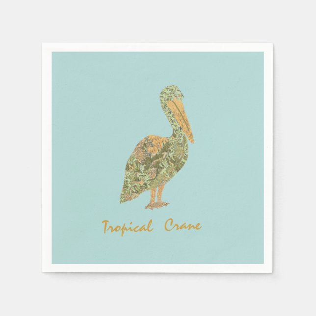 Guardanapo De Papel Grua Tropical Laranja (Frente)