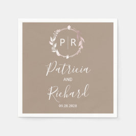 Guardanapo De Papel Grullo faux foil Monograma Wedkins