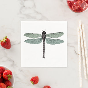 Guardanapo De Papel Grupo Antiquado de Papel de Dragonfly Vintage Typo
