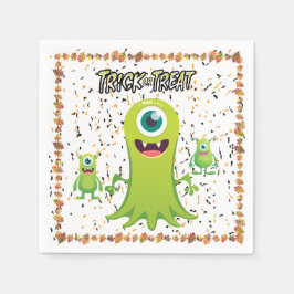 Guardanapo De Papel Grupo Assustador de Monstros de Slime no Halloween