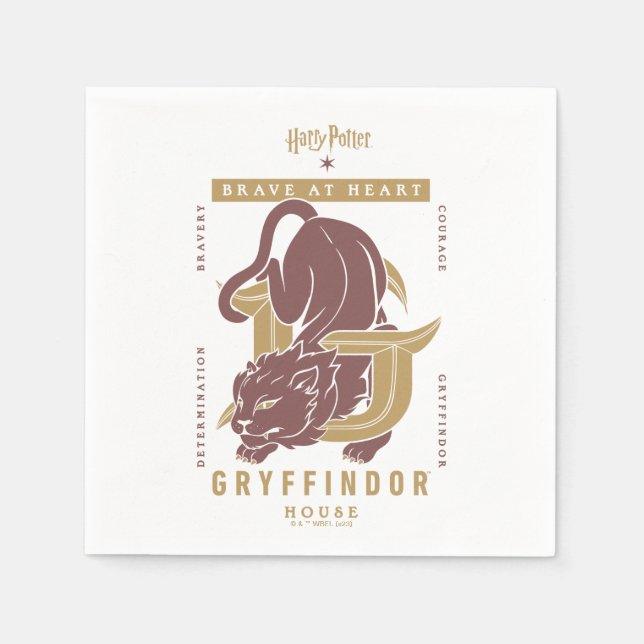 Guardanapo De Papel GRYFFINDOR™ House Brave at Heart (Frente)