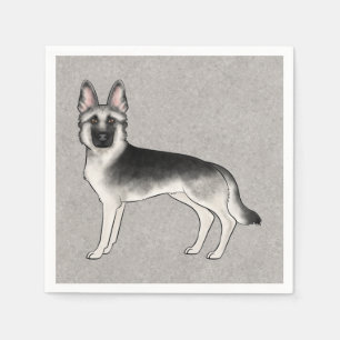 Guardanapo De Papel GSD - Cão de German shepherd de Prata