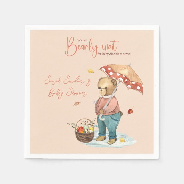 Guardanapo De Papel Guarda-Chá de fraldas de outono, coquetel (Frente)