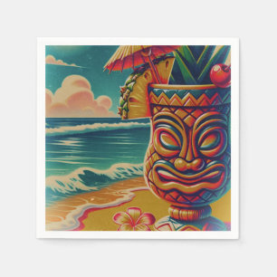Guardanapo De Papel Guarda-chuva Tropical Tiki de Bebida de Festa Luau