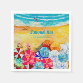 Guardanapo De Papel Guarda-chuvas de Verão na areia