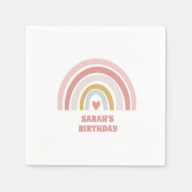 guardanapo-arco-íris rosa para nome personalizado 