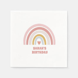 Guardanapo De Papel guardanapo-arco-íris rosa para nome personalizado 