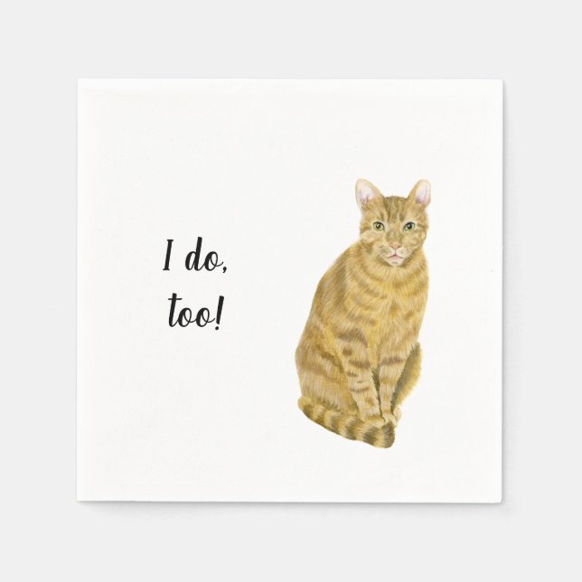 Guardanapo De Papel Guardanapo-coquetel de gato laranja (Frente)