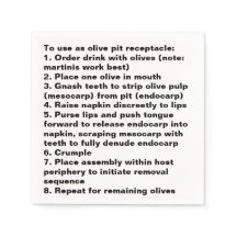 guardanapo-coquetel de Olive Pit