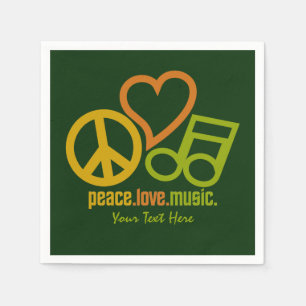 Guardanapo De Papel Guardas de papel personalizado da Peace Love Music