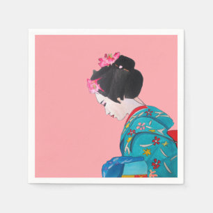 Guardanapo De Papel Gueixa com homeware do japonês da flor de
