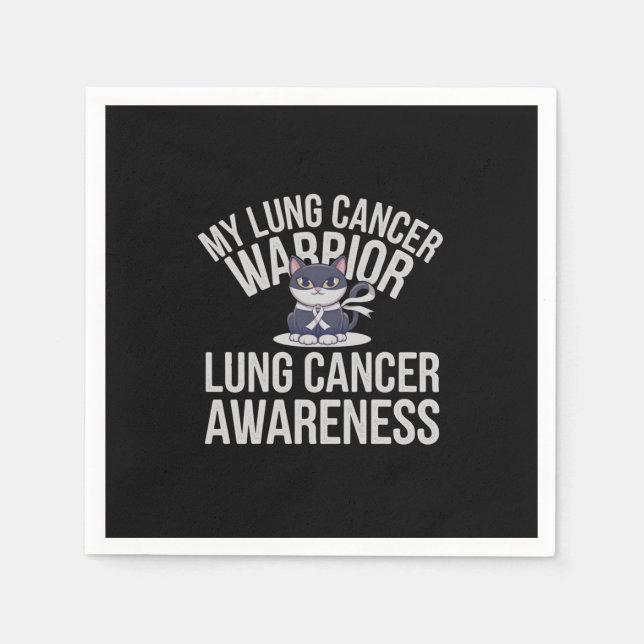 Guardanapo De Papel Guerreiro do Cancer pulmonar de gato bonito - Most (Frente)