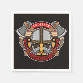 Guardanapo De Papel Guerreiro Viking Nórdico ADICIONAR NOME Machados N