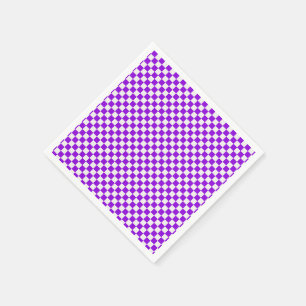 Guardanapo De Papel Guingão roxo e branco Checkered