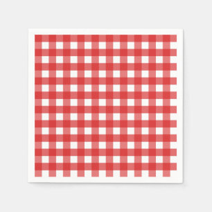 Guardanapo De Papel Guingão vermelho e branco