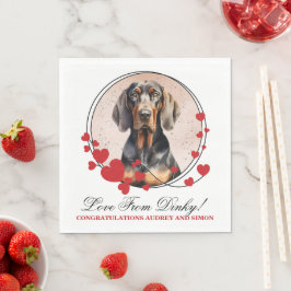 Guardanapo De Papel Guirlanda de Coração Vermelho do Cão do Sabujo Pre