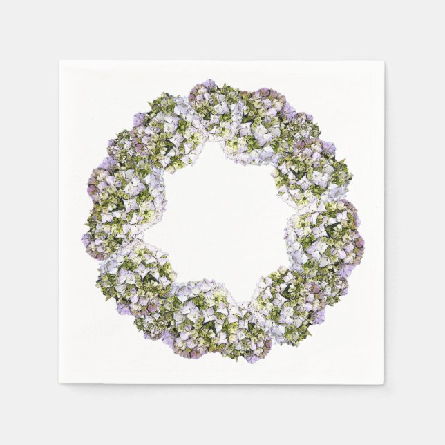 Guardanapo De Papel Guirlanda de Hortênsias (Frente)