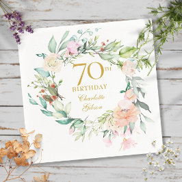 Guardanapo De Papel Guirlanda de Rosas de Verão para 70º Aniversário