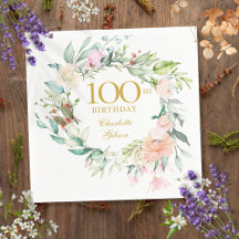 Guirlanda de Rosas Florais para 100º Aniversário