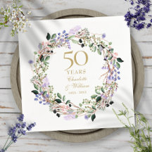 Guirlanda Floral de Lavanda para Bodas de Ouro 50 