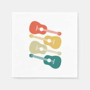 Guardanapo De Papel Guitarra com Instrumento Acústico Retroativo para