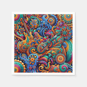 Guardanapo De Papel Guitarras no estilo mandala batik