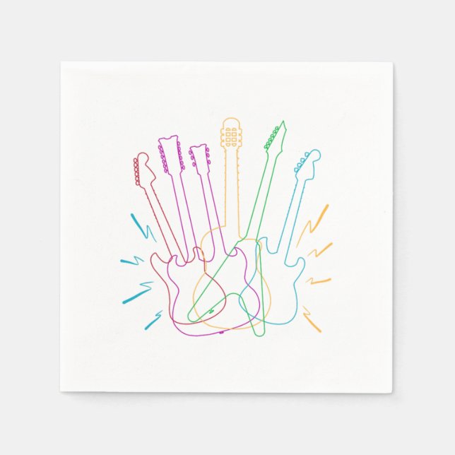 Guardanapo De Papel Guitarrista Acústica do Lover da Violão Elétrica d (Frente)