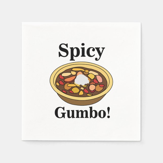 Guardanapo De Papel Gumbo Comida Spicy Gumbo Party (Frente)