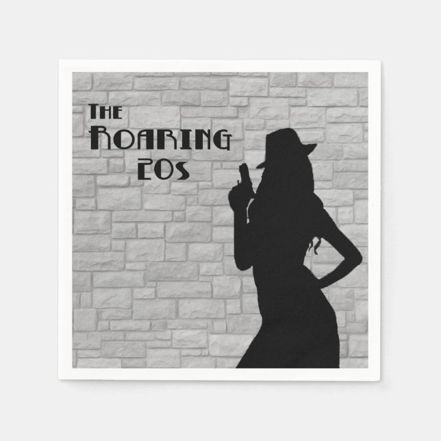 Guardanapo De Papel Gun Moll Silhouette (Frente)