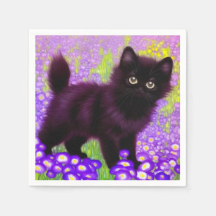 Guardanapo De Papel Gustav Klimt Black Kitten