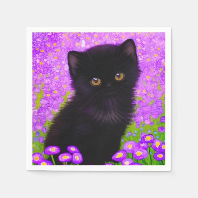 Guardanapo De Papel Gustav Klimt Cat (Frente)